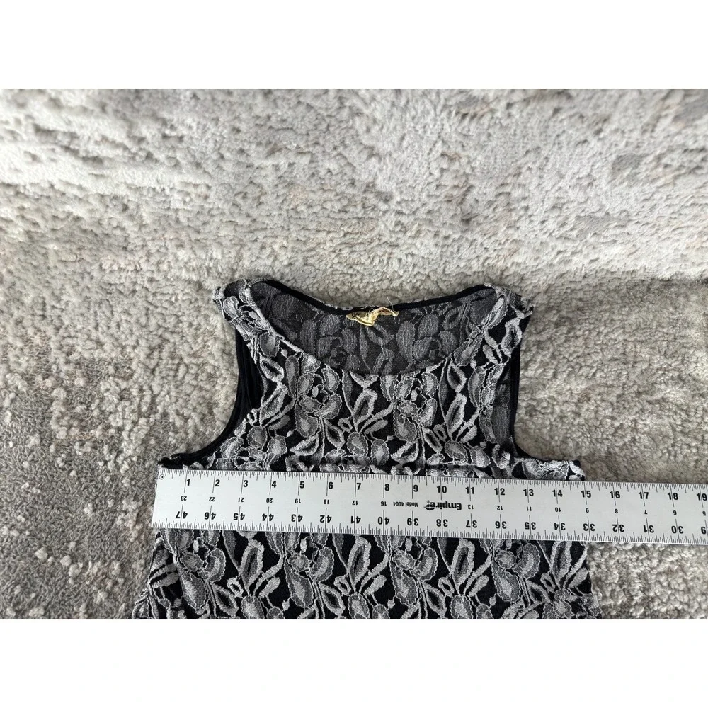 Free‎ People Size S Lace Floral Fit & Flare Mini Dress Black Sleeveless